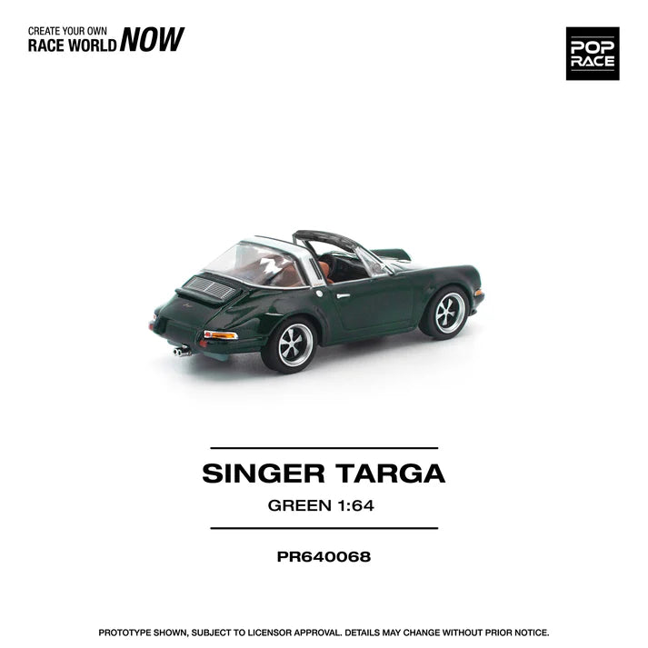 (PRE-ORDER 2026) POPRACE 1:64 Porsche Singer Targa Green PR640068