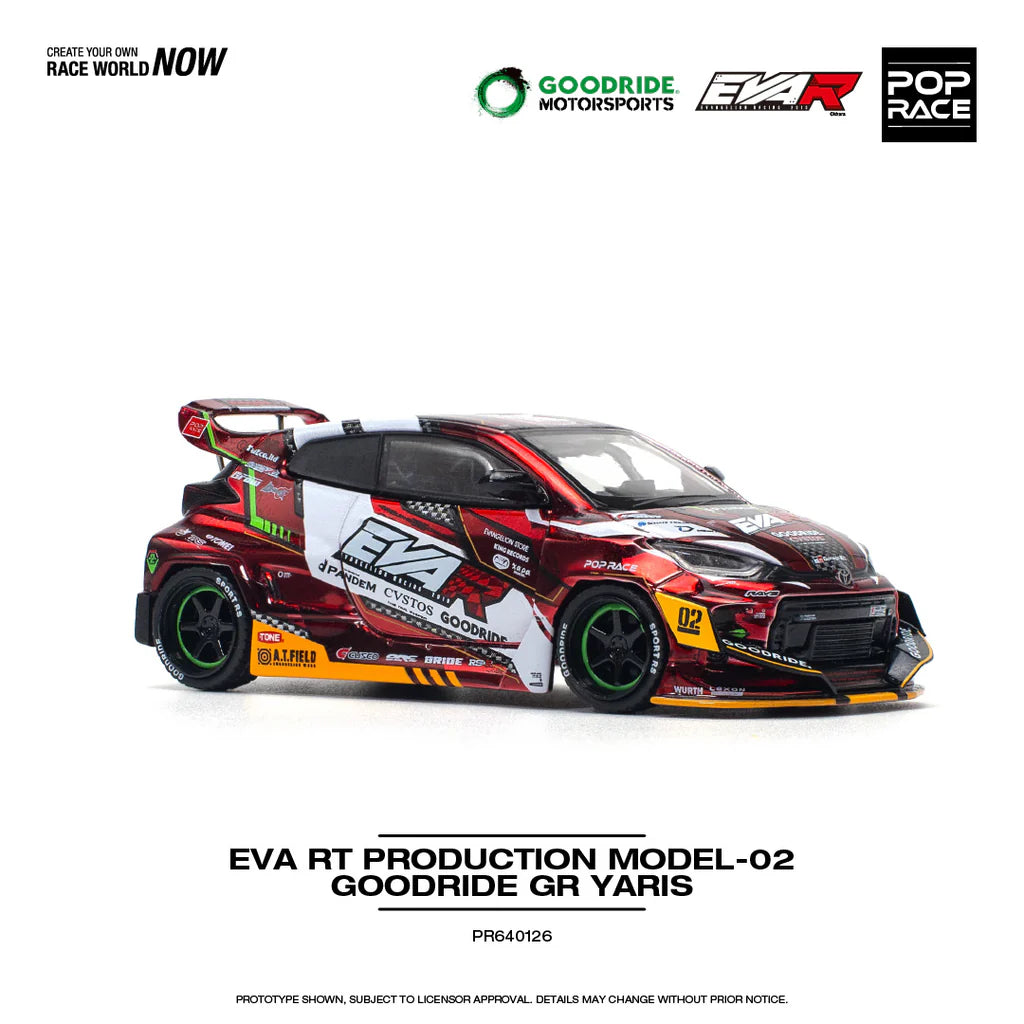 POPRACE 1/64 - EVA RT PRODUCTION MODEL- 02 GOODRIDE GR YARIS - PR640126