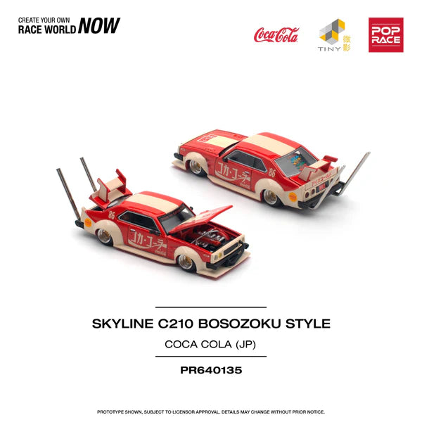 POPRACE- SKYLINE C210 KAIDO RACER (BOSOZOKU STYLE) - COCA COLA JP PR640135