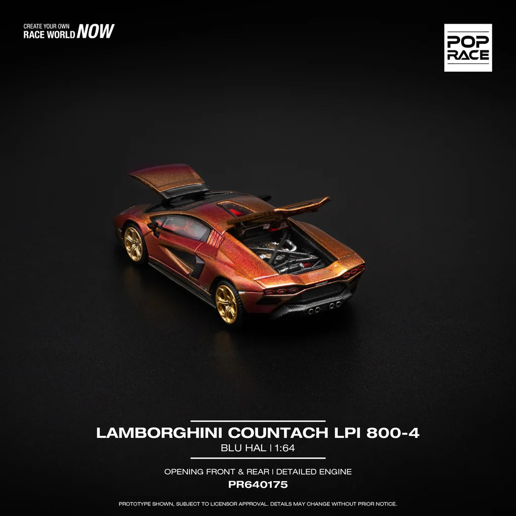 POPRACE 1/64 -  Lamborghini Countach LPI 800-4 - "Blu Hal" - PR640175 VOIR NOTE. LAST ONE OPEN BOX. BOITE OUVERTE DERNIÈRE