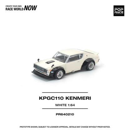 (PRE-ORDER 2026) POPRACE 1:64 Nissan Skyline KPGC110 Kenmeri White PR640210