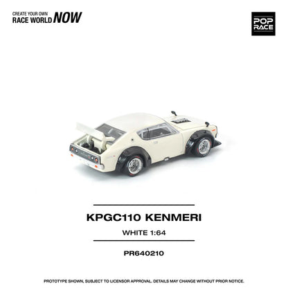 (PRE-ORDER 2026) POPRACE 1:64 Nissan Skyline KPGC110 Kenmeri White PR640210