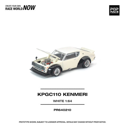 (PRE-ORDER 2026) POPRACE 1:64 Nissan Skyline KPGC110 Kenmeri White PR640210