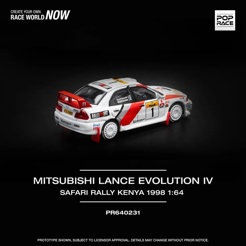 POPRACE 1/64 - Mitsubishi Lancer Evolution IV Safari Rally Kenya 1998 - PR640231