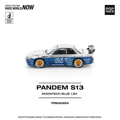 (PRE-0RDER 2025) POPRACE 1/64, PANDEM SILVIA S13 MOONTECH BLUE PR640264