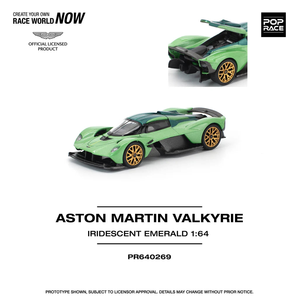 (PRE-0RDER 2025) POPRACE 1/64, ASTON MARTIN VALKYRIE IRIDESCENT EMERALD PR640269
