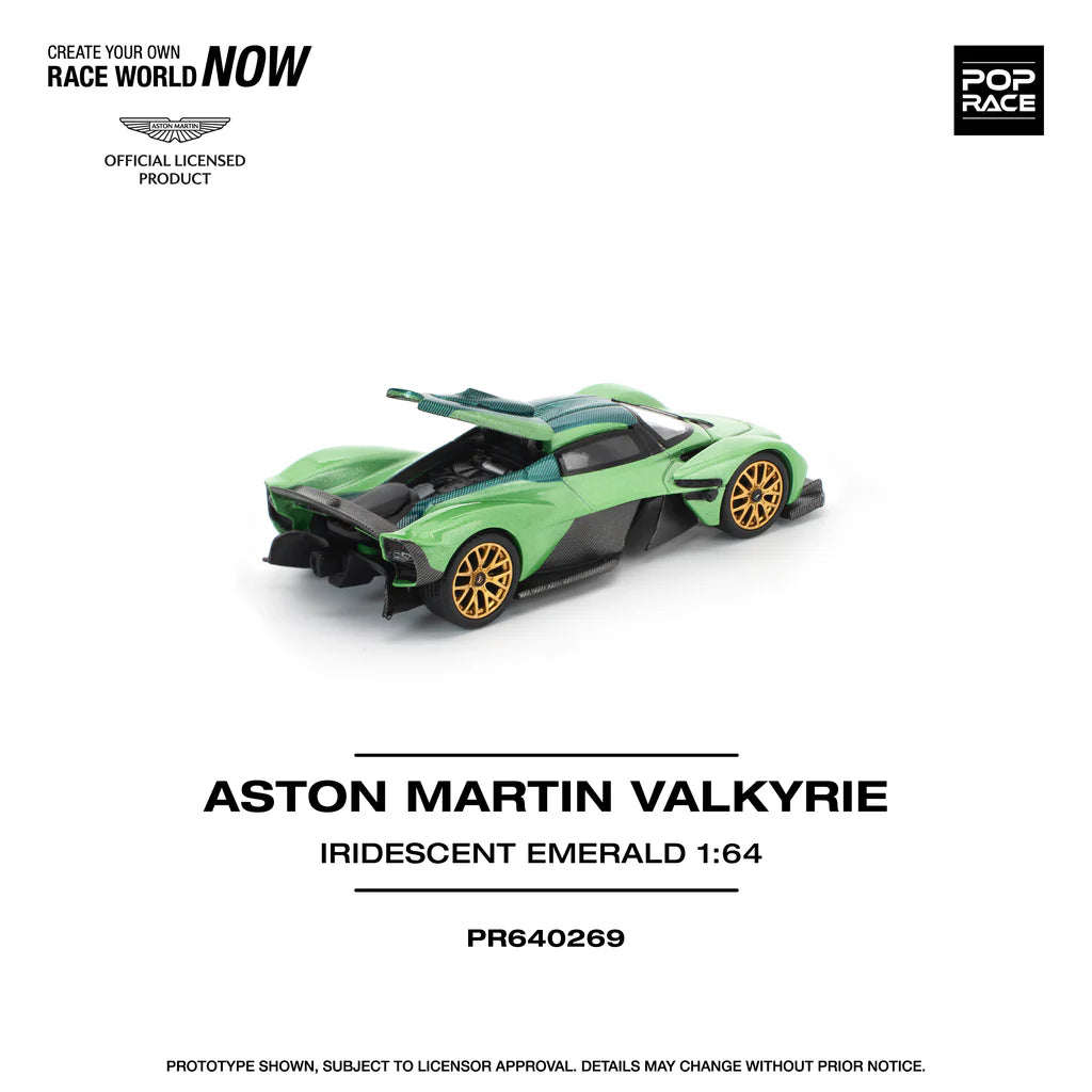 (PRE-0RDER 2025) POPRACE 1/64, ASTON MARTIN VALKYRIE IRIDESCENT EMERALD PR640269