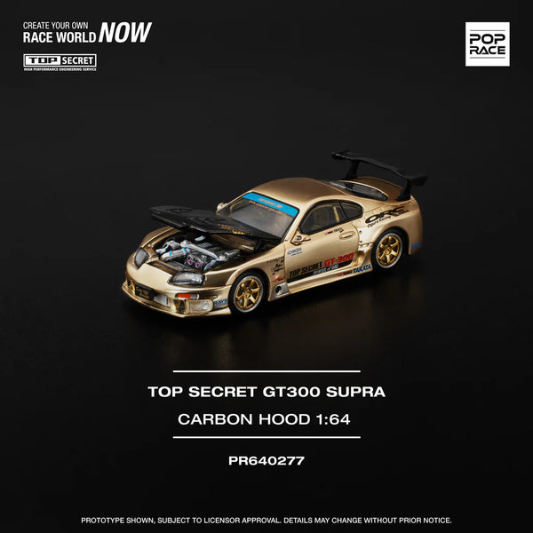 POPRACE 1/64, TOP SECRET GT300 SUPRA - CHROME GOLD – Nice Car