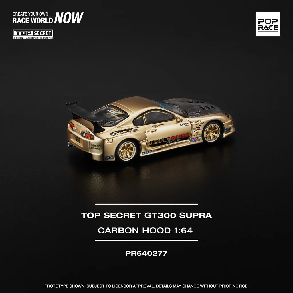 (PRE-0RDER 2025) POPRACE 1/64, TOP SECRET GT300 SUPRA - CHROME GOLD