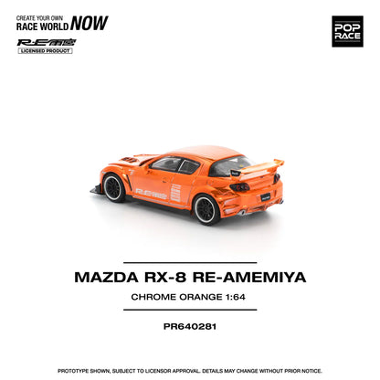 (PRE-0RDER 2025) POPRACE 1/64, Mazda RX-8 RE-Amemiya - Chrome Orange, PR640281