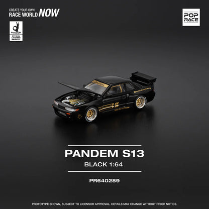 (PRE-0RDER 2025) POPRACE 1/64, PANDEM SILVIA S13 - (BLACK), PR640289