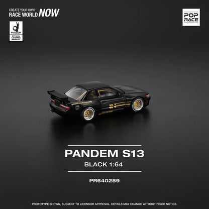 (PRE-0RDER 2025) POPRACE 1/64, PANDEM SILVIA S13 - (BLACK), PR640289