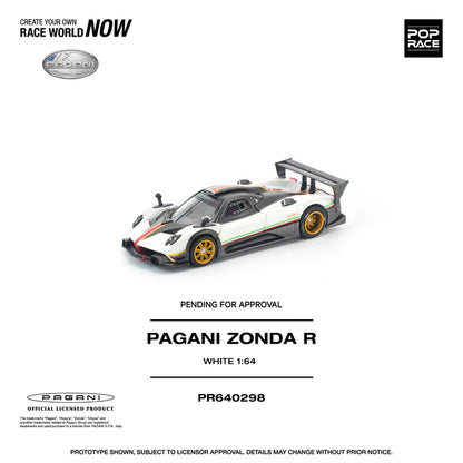 (PRE-ORDER 2026) POPRACE 1:64 Pagani Zonda R White PR640298