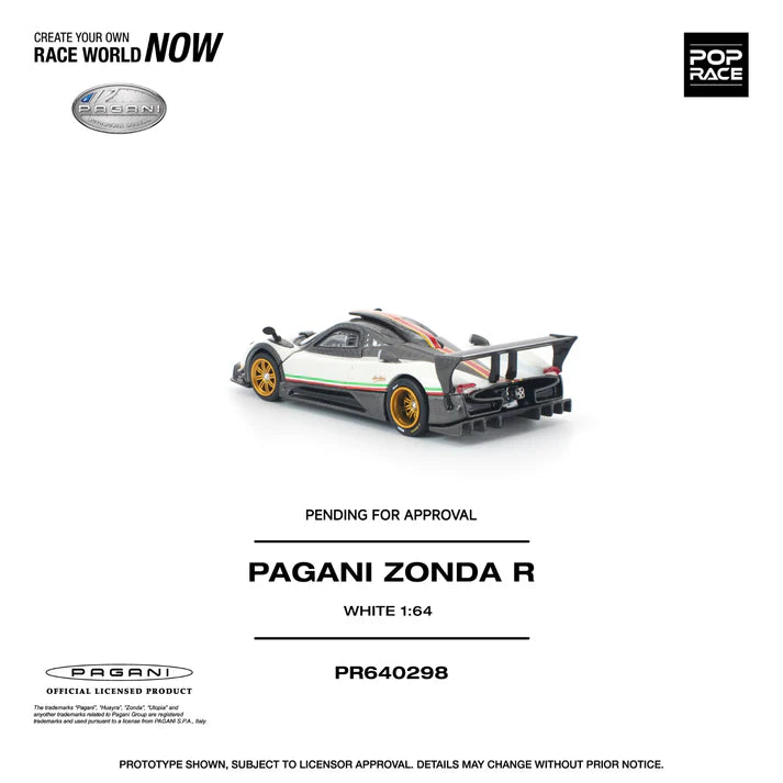 (PRE-ORDER 2026) POPRACE 1:64 Pagani Zonda R White PR640298