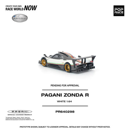 (PRE-ORDER 2026) POPRACE 1:64 Pagani Zonda R White PR640298