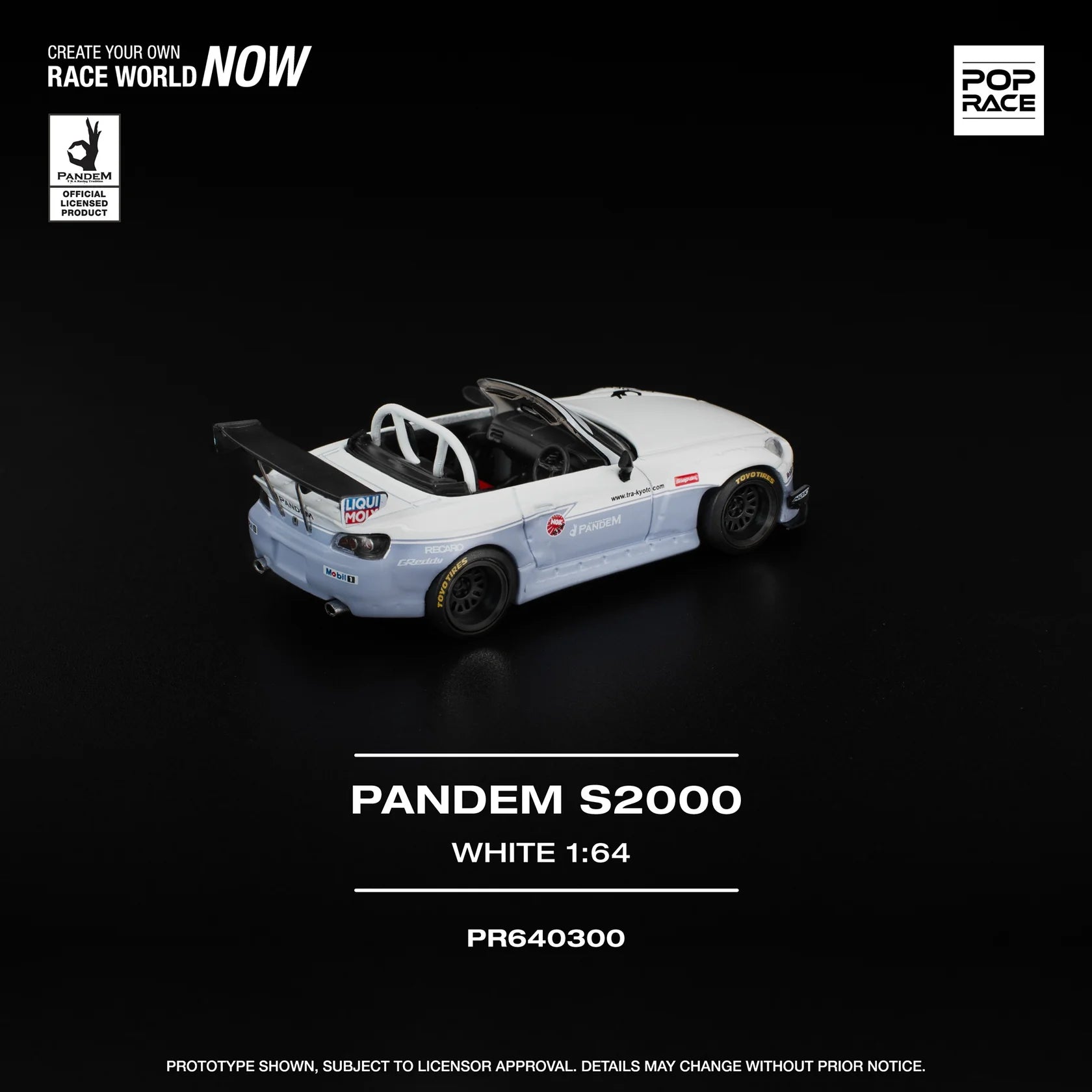(PRE-ORDER 2026) POPRACE 1:64 Honda S2000 Pandem White PR640300
