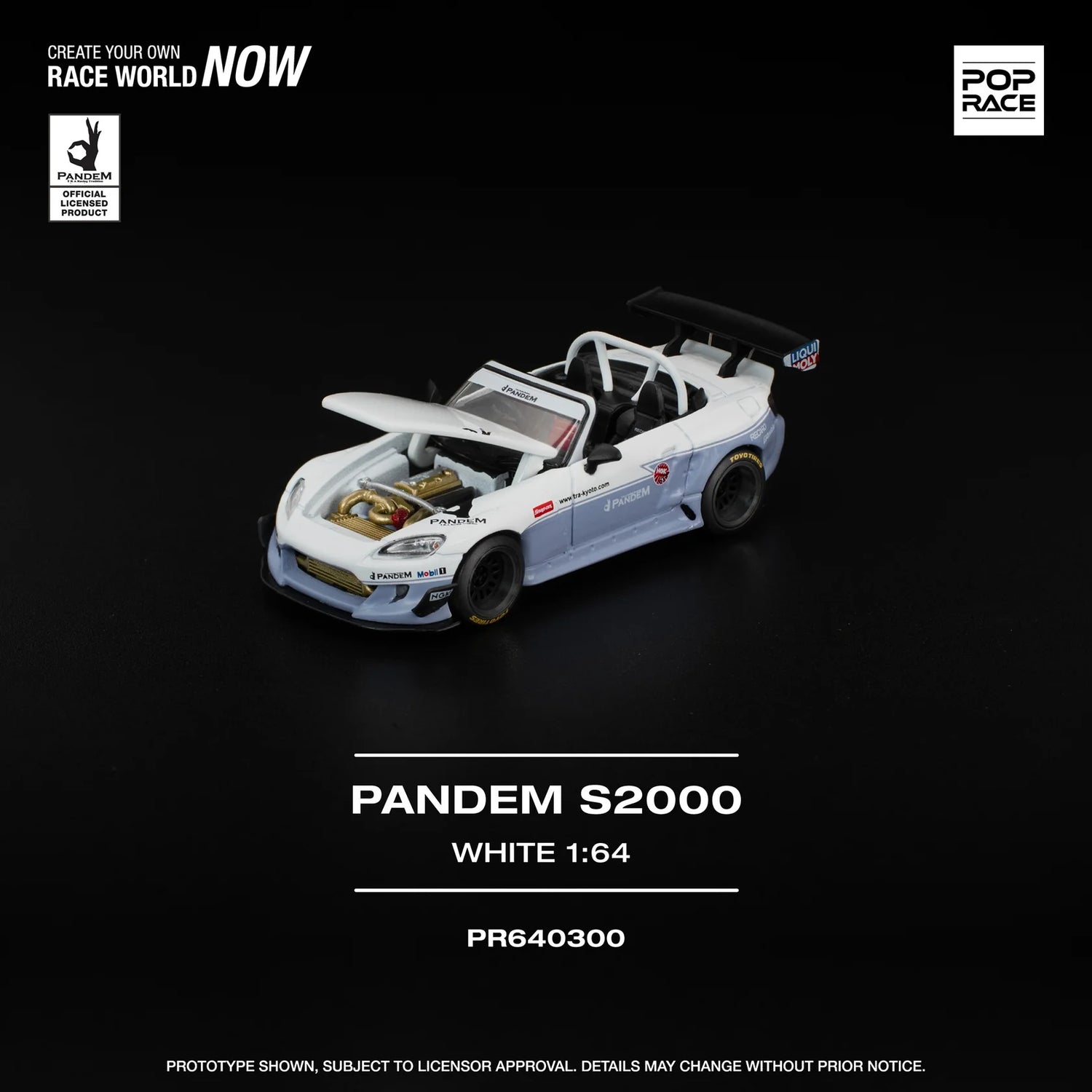 (PRE-ORDER 2026) POPRACE 1:64 Honda S2000 Pandem White PR640300