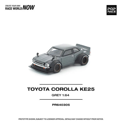 (PRE-ORDER 2026) POPRACE 1:64 Toyota Corolla KE25 Matte Grey PR640305