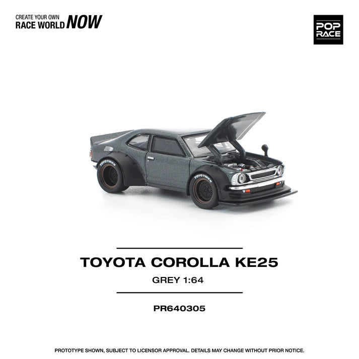 (PRE-ORDER 2026) POPRACE 1:64 Toyota Corolla KE25 Matte Grey PR640305