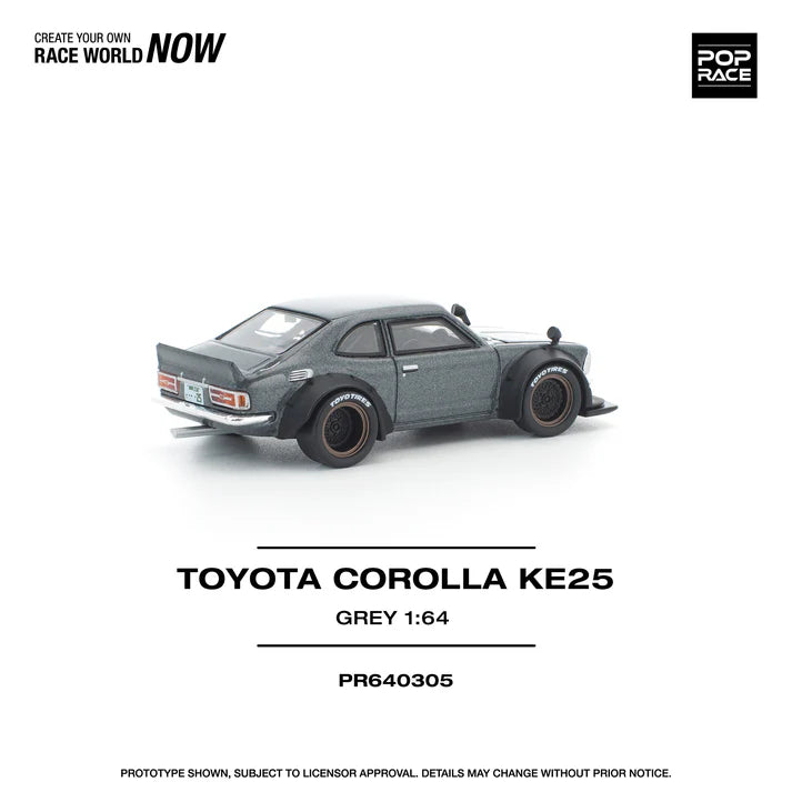 (PRE-ORDER 2026) POPRACE 1:64 Toyota Corolla KE25 Matte Grey PR640305