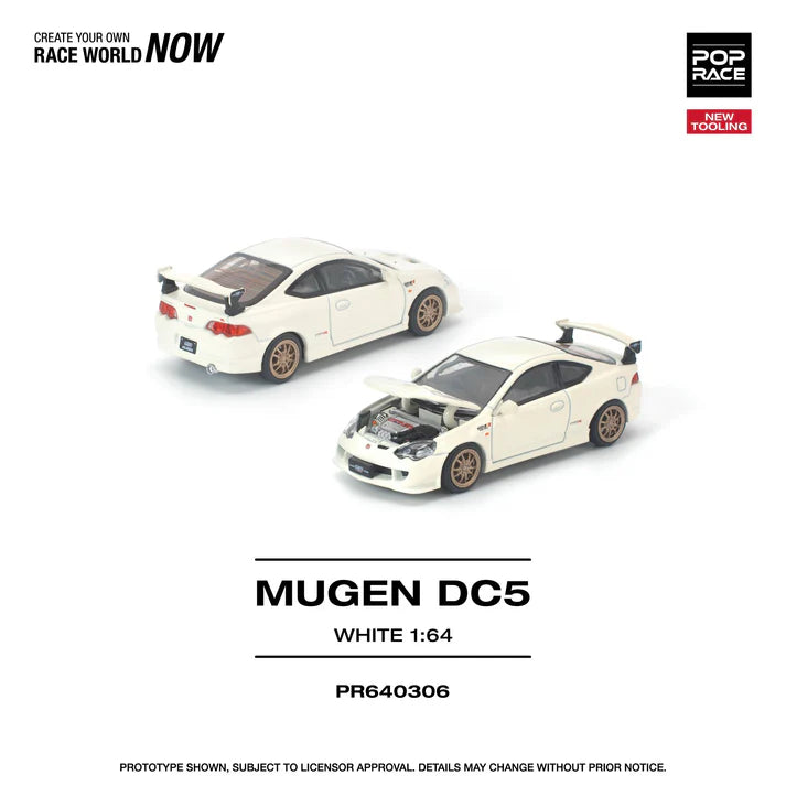 (PRE-ORDER 2026) POPRACE 1:64 Honda Integra DC5 Mugen blanche PR640306
