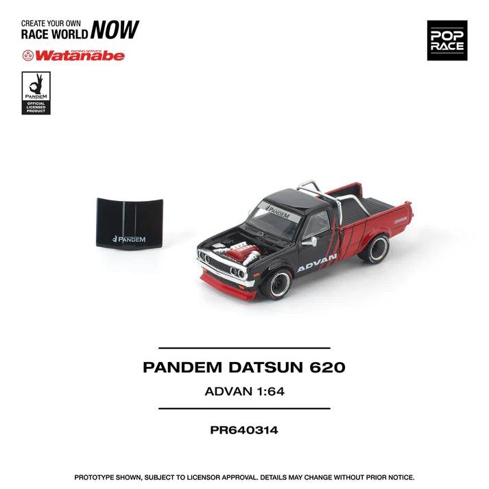 (PRE-ORDER 2026) POPRACE 1:64 Datsun 620 Pandem ADVAN PR640314
