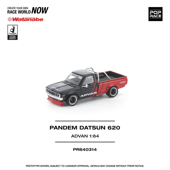 (PRE-ORDER 2026) POPRACE 1:64 Datsun 620 Pandem ADVAN PR640314