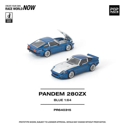 (PRE-ORDER 2026) POPRACE 1:64 Datsun 280ZX Pandem Blue PR640315
