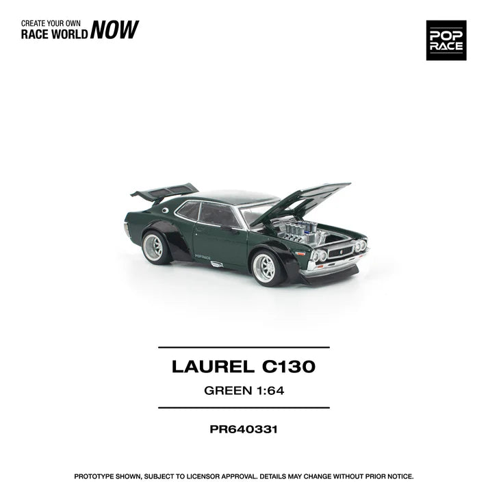 (PRE-ORDER 2026) POPRACE 1:64 Nissan Laurel C130 Green PR640331