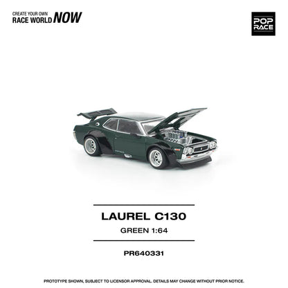 (PRE-ORDER 2026) POPRACE 1:64 Nissan Laurel C130 Green PR640331