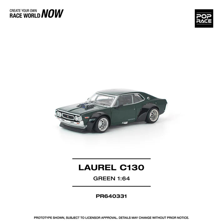 (PRE-ORDER 2026) POPRACE 1:64 Nissan Laurel C130 Green PR640331