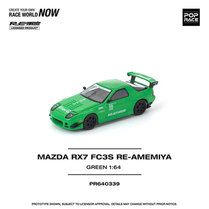 (PRE-ORDER 2026) POPRACE 1:64 Mazda RX-7 FC3S RE-Amemiya Green PR640339