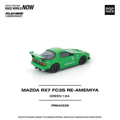 (PRE-ORDER 2026) POPRACE 1:64 Mazda RX-7 FC3S RE-Amemiya Green PR640339