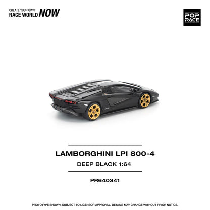 (PRE-ORDER 2026) POPRACE 1:64 Lamborghini Countach LPI 800-4 Deep Black PR640341