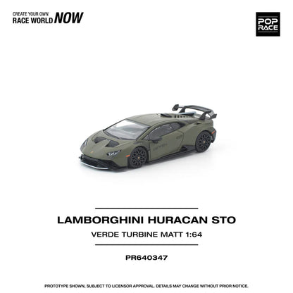 (PRE-ORDER 2026) POPRACE 1:64 Lamborghini Huracan STO Verde Turbine Matt PR640347