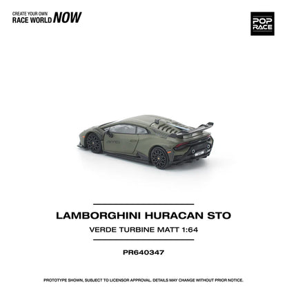 (PRE-ORDER 2026) POPRACE 1:64 Lamborghini Huracan STO Verde Turbine Matt PR640347