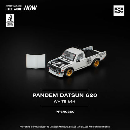 POPRACE 1/64 -PANDEM DATSUN 620 WHITE PR640350