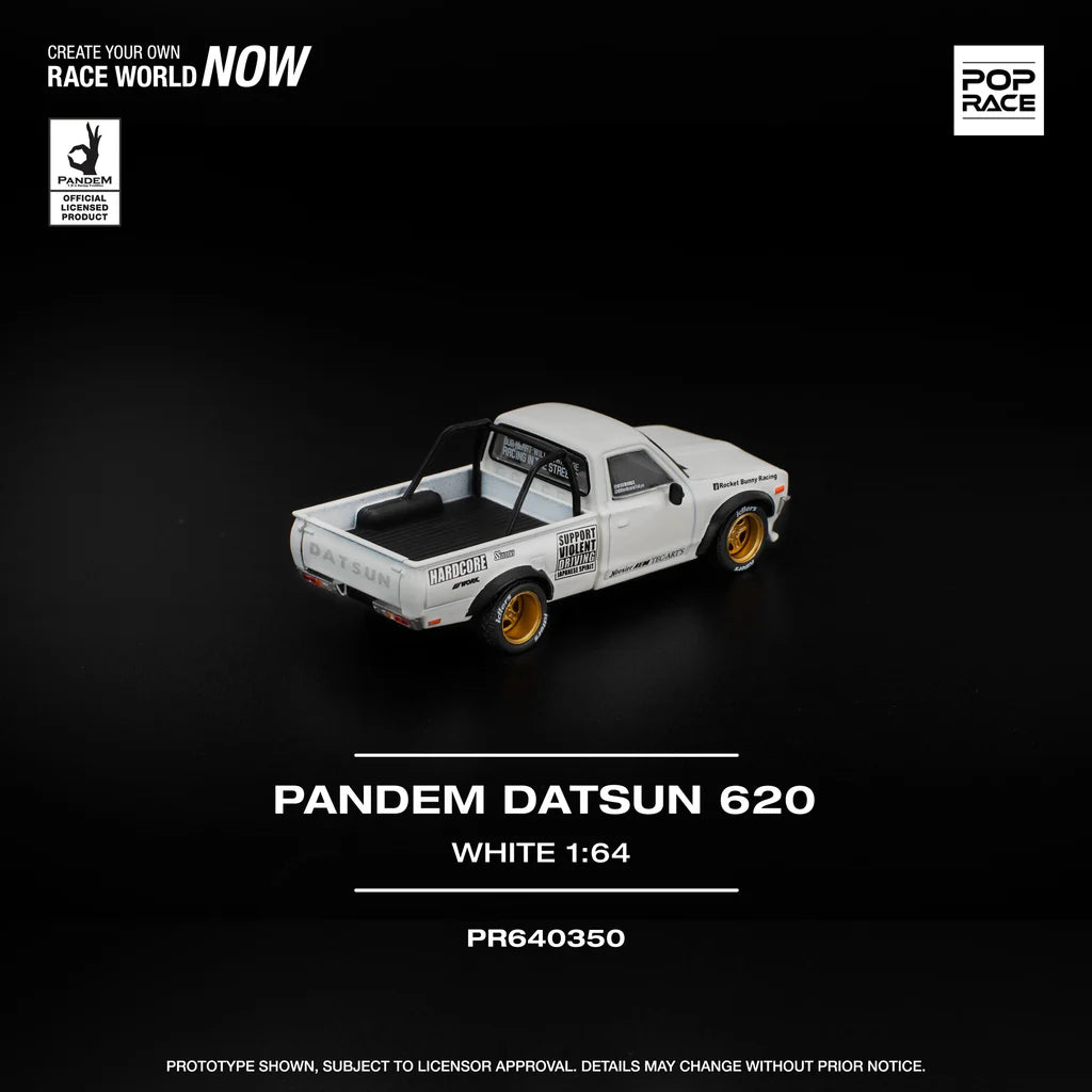 POPRACE 1/64 -PANDEM DATSUN 620 WHITE PR640350