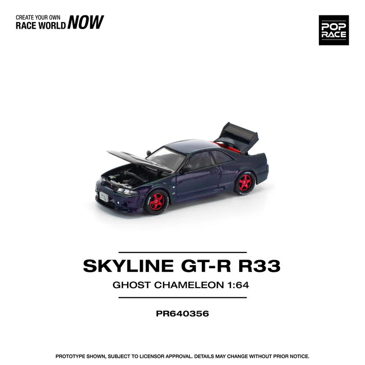 (PRE-ORDER 2026) POPRACE 1:64 Nissan Skyline GT-R R33 Ghost Chameleon PR640356