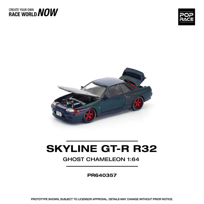 (PRE-ORDER 2026) POPRACE 1:64 Nissan Skyline GT-R R32 Ghost Chameleon PR640357
