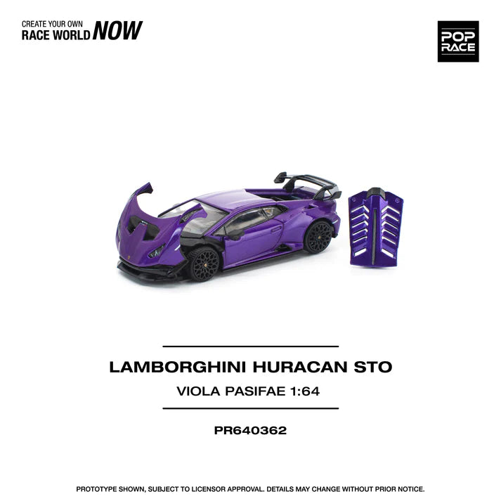 (PRE-ORDER 2026) POPRACE 1:64 Lamborghini Huracán STO Viola Pasifae PR640362