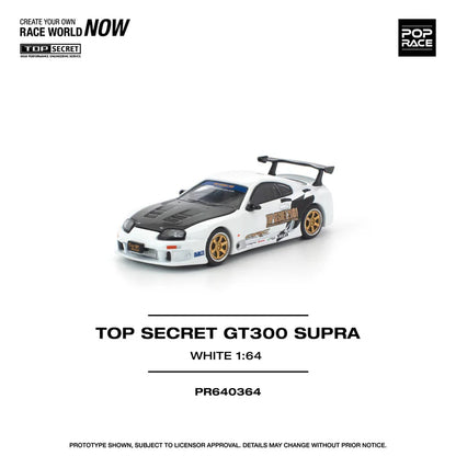 (PRE-ORDER 2026) POPRACE 1:64 Toyota Supra GT300 Top Secret White PR640364