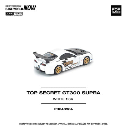 (PRE-ORDER 2026) POPRACE 1:64 Toyota Supra GT300 Top Secret White PR640364