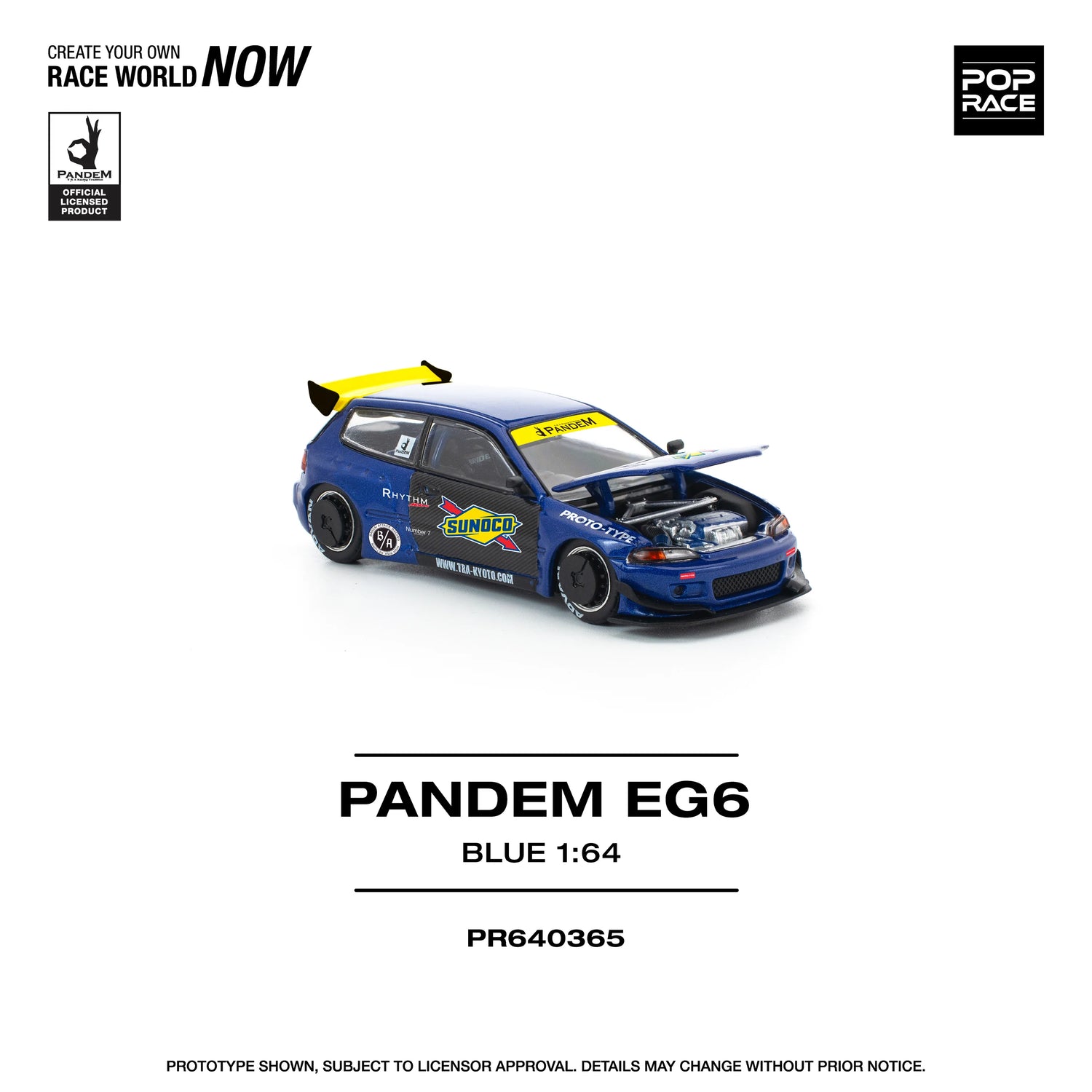 PANDEM Civic EG6 Blue/Black 1:64 - POPRACE - PR640365