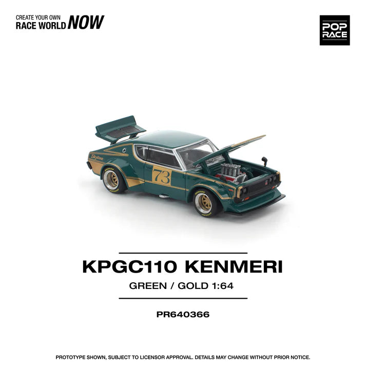 (PRE-ORDER 2026) POPRACE 1:64 Nissan Skyline KPGC110 Kenmeri Racing 