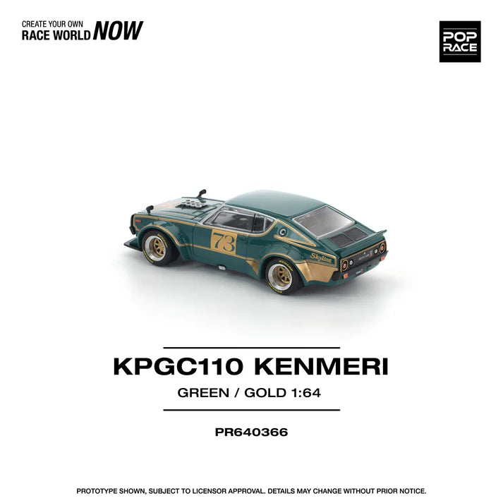 (PRE-ORDER 2026) POPRACE 1:64 Nissan Skyline KPGC110 Kenmeri Racing 