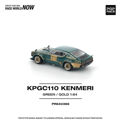 (PRE-ORDER 2026) POPRACE 1:64 Nissan Skyline KPGC110 Kenmeri Racing 