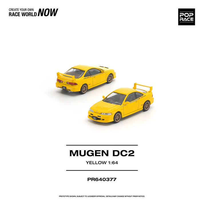 (PRE-ORDER 2026) POPRACE 1:64 Mugen DC2 jaune PR640377
