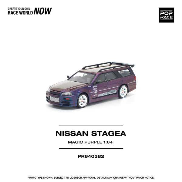 (PRE-ORDER 2025) POPRACE 1/64 - Nissan Stagea - "Magic Purple" - PR640382
