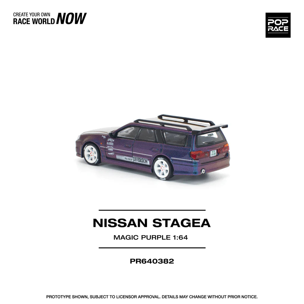 (PRE-ORDER 2025) POPRACE 1/64 - Nissan Stagea - "Magic Purple" - PR640382